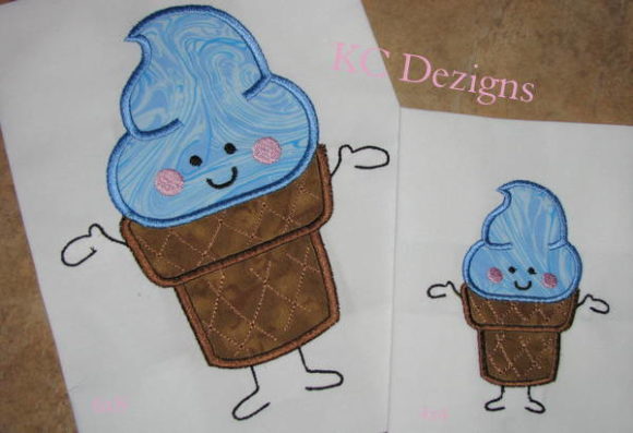 Birthday Ice Cream Character – A Sweet Appliqué Design for Custom Gifts