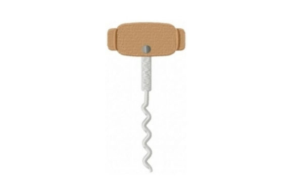 Corkscrew Embroidery: A Charming Wine-Themed Gift Design